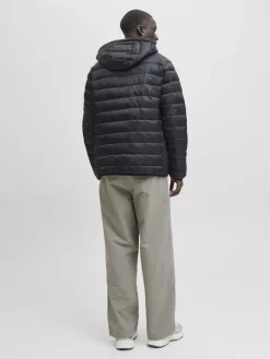 Jack and Jones miesten takki JJEBRADLEY LIGHT PUFFER HOOD NOOS, musta