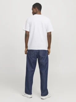 Jack and Jones miesten t-paita, JJELOGO TEE SS O-NECK 2 COL SS25 SN White
