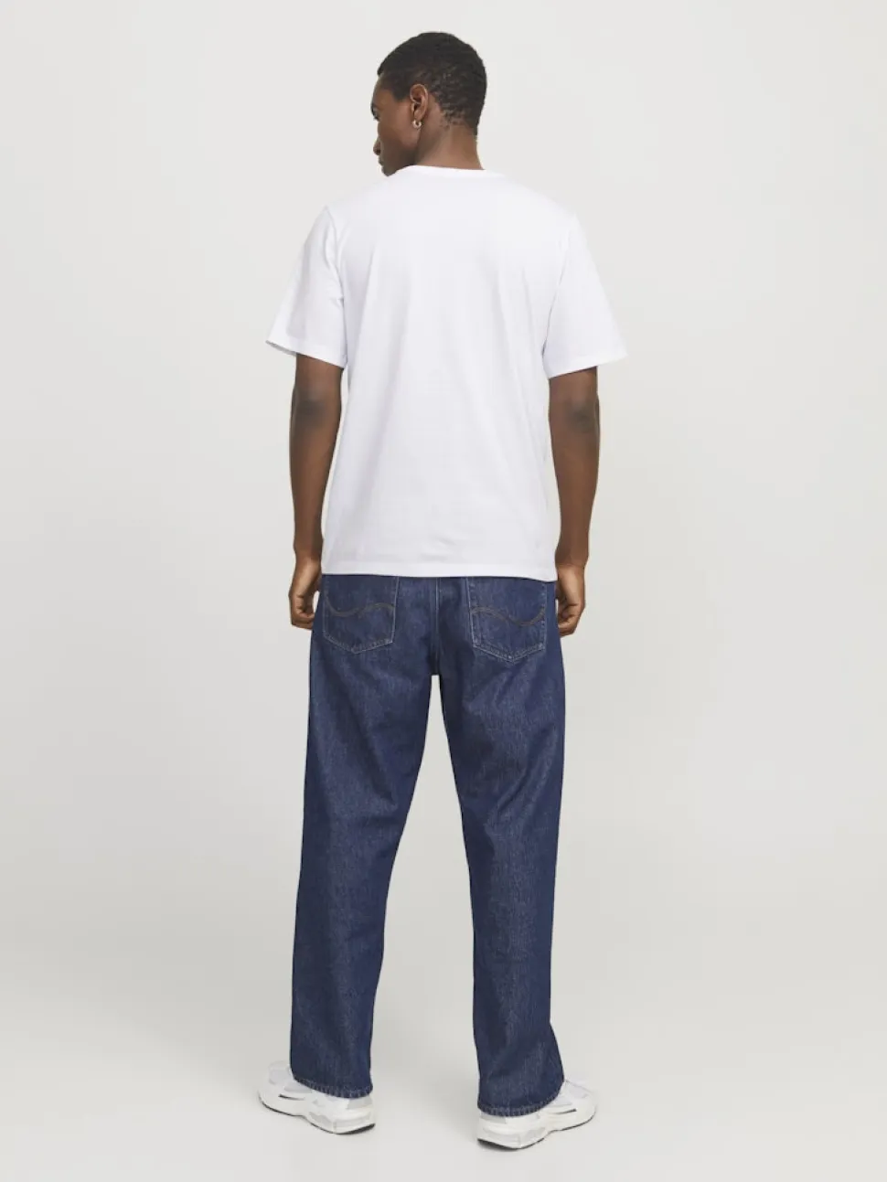 Jack and Jones miesten t-paita, JJELOGO TEE SS O-NECK 2 COL SS25 SN White
