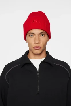 J.Lindeberg Miesten Pipo, JIVE WOOL BEANIE Punainen