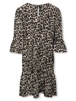 Kids Only lasten mekko, KOGGLOW LIFE ALBERTE 3/4 DRESS AOP Ruskea Kuosi