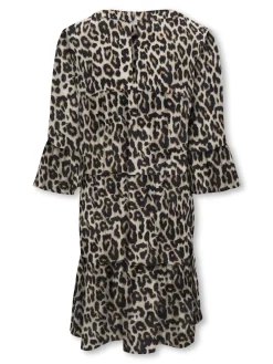 Kids Only lasten mekko, KOGGLOW LIFE ALBERTE 3/4 DRESS AOP Ruskea Kuosi