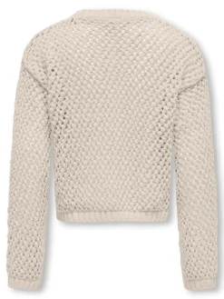 Kids Only lasten neulepusero, KOGDONNA LIFE O-NECK STRUCTURE KNIT Luonnonvalkoinen