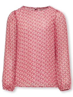 Kids Only lasten paita, KOGJEVA LS O-NECK TOP Vaaleanpunainen