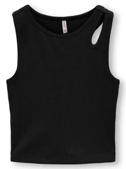 Kids Only lasten toppi, KOGNESSA LIFE S/L CUT OUT TOP Musta