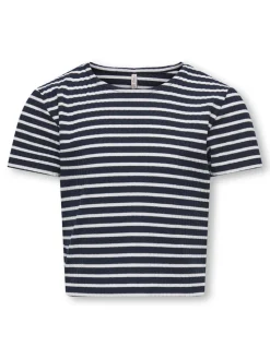Kids Only Lasten T-paita, KOGNELLA STRIPED SS O-NECK TOP Raidallinen Sininen