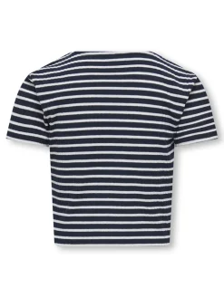 Kids Only Lasten T-paita, KOGNELLA STRIPED SS O-NECK TOP Raidallinen Sininen