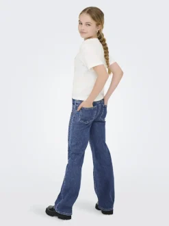 Kids Only lasten t-paita, KOGMAIKEN LIFE CROPHEART SS TOP Valkoinen