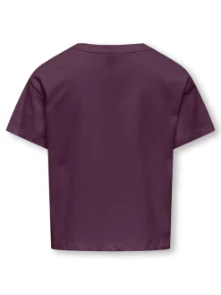 Kids Only lasten t-paita, KOGMAIKEN LIFE CROPHEART SS TOP Viininpunainen