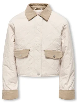 Kids Only lasten välikausitakki Kogrosalina Quilted Mix Jacket, luonnonvalkoinen