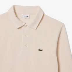 Lacoste miesten collegepaita Classic Fit Polo Collar Ribbed Sweater, luonnonvalkoinen