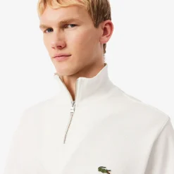 Lacoste miesten collegepaita Regular Fit High Neck Zipped Sweatshirt, valkoinen