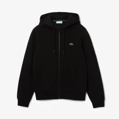 Lacoste Miesten Huppari, LACOSTE REGULAR FIT BRUSHED ZIPPERED Musta