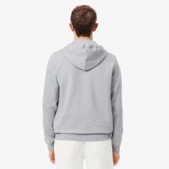 Lacoste Miesten Huppari, LACOSTE REGULAR FIT BRUSHED ZIPPERED Vaaleanharmaa Melee
