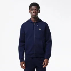 Lacoste Miesten Huppari, LACOSTE REGULAR FIT BRUSHED ZIPPERED Tummansininen