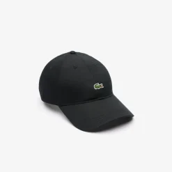 Lacoste miesten lippis, COTTON TWILL CAP WITH CROC Musta