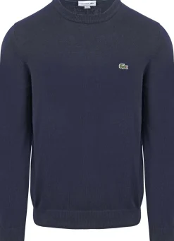 Lacoste miesten neulepusero, REGULAR FIT CREW NECK SWEATER Tummansininen