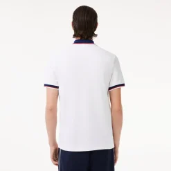 Lacoste Miesten Pikeepaita, REGULAR FIT STRECH COTTON PIQUE CONTRAST Valkoinen