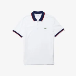 Lacoste Miesten Pikeepaita, REGULAR FIT STRECH COTTON PIQUE CONTRAST Valkoinen