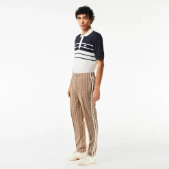 Lacoste Miesten Verryttelyhousut, MONOGRAM TRACK PANT Ruskea Kuosillinen