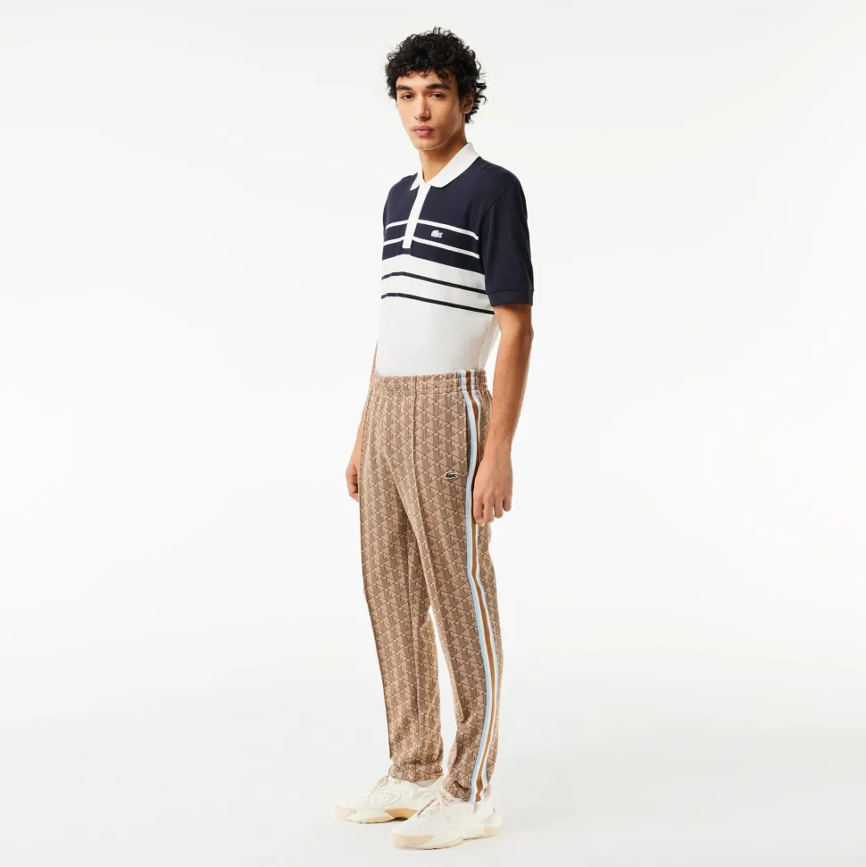 Lacoste Miesten Verryttelyhousut, MONOGRAM TRACK PANT Ruskea Kuosillinen