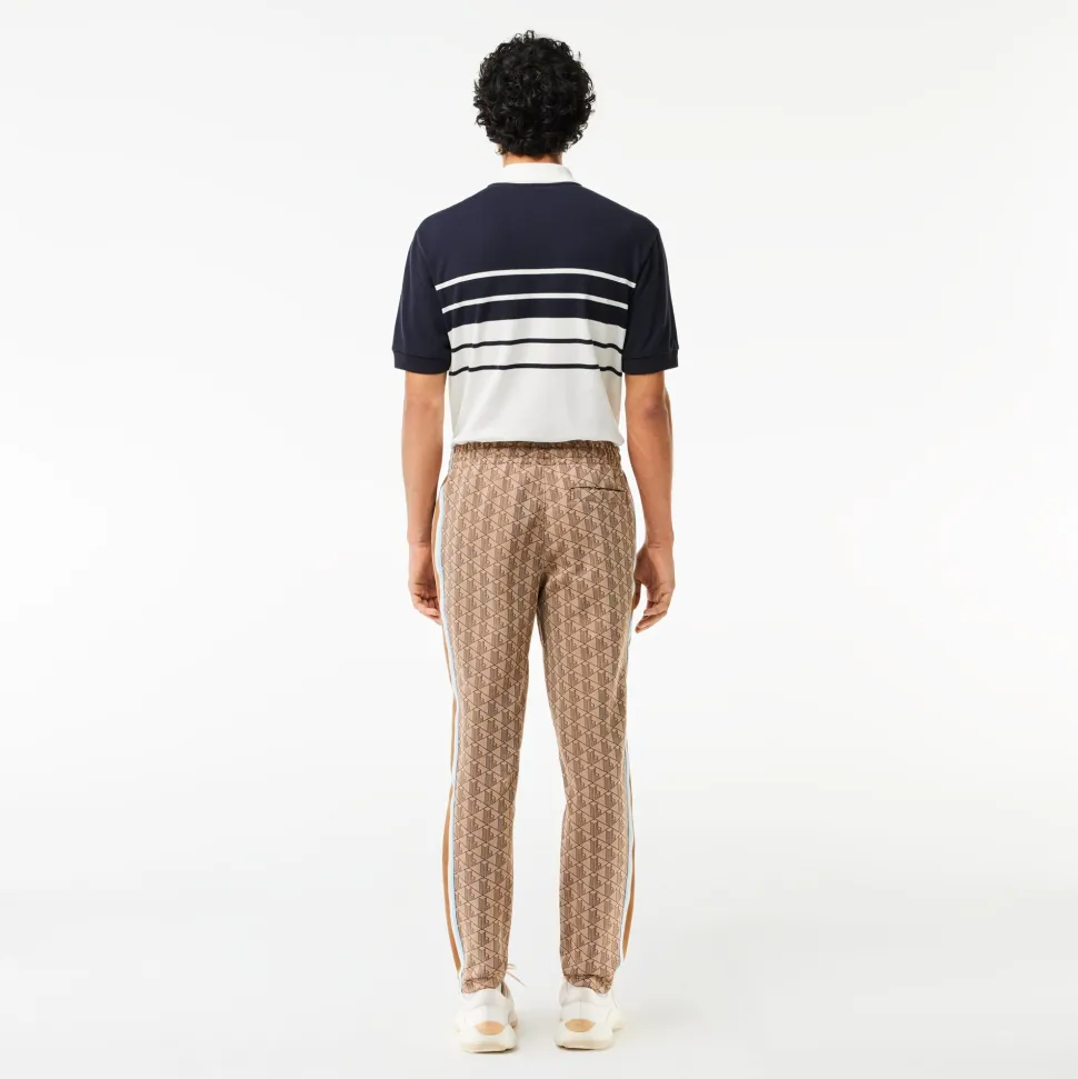 Lacoste Miesten Verryttelyhousut, MONOGRAM TRACK PANT Ruskea Kuosillinen