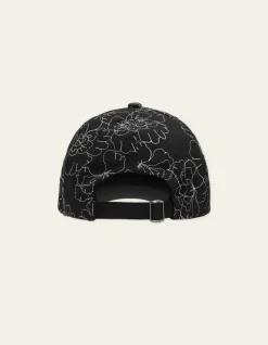 Les Deux lippis Flower Aoe Dad Cap, musta kuosi