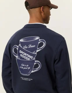 Les Deux miesten collegepaita Coffee Ben Artist Sweatshirt, tummansininen
