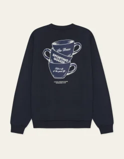 Les Deux miesten collegepaita Coffee Ben Artist Sweatshirt, tummansininen