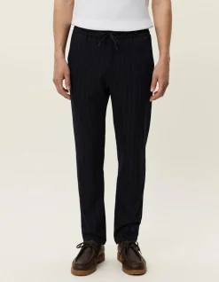 Les Deux miesten housut COMO TAPERED PINSTRIPED PANTS, tummansininen