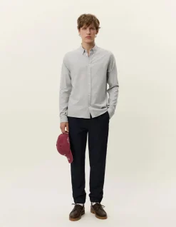 Les Deux miesten kauluspaita, DESERT REG SHIRT Vaaleanharmaa