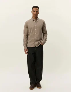 Les Deux miesten kauluspaita, DESERT REG SHIRT Harmaanruskea