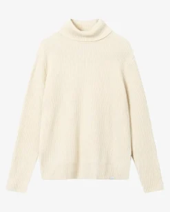 Les Deux miesten neule, EDDIE WOOL RIB ROLL NECK Luonnonvalkoinen