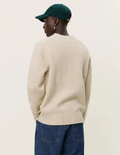 Les Deux Miesten Neulepusero, GARY FLECK WOOL ROUND NECK Luonnonvalkoinen