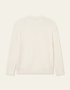 Les Deux miesten neulepusero Eddie Wool Rib Crewneck Knit, valkoinen