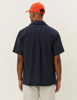 Les Deux Miesten Paita, CHARLIE SS SHIRT Tummansininen