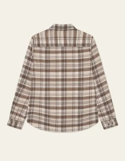 Les Deux miesten paitatakki, LENNON CHECK OVERSHIRT Ruskea Kuosillinen