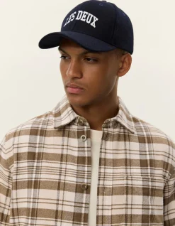 Les Deux miesten paitatakki, LENNON CHECK OVERSHIRT Ruskea Kuosillinen