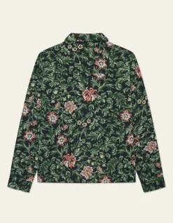Les Deux miesten paitatakki, JAIDEN FLOWER JACQUARD OVERSHIRT Musta Kuosi