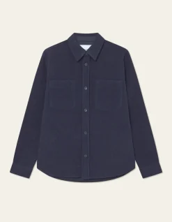 Les Deux miesten paitatakki, LENNON BOUCLE OVERSHIRT Tummansininen