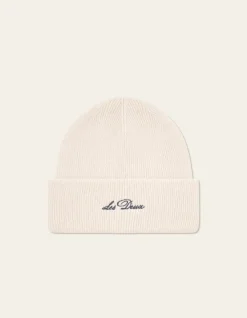 Les Deux miesten pipo, Wayne Embroidered Beanie Luonnonvalkoinen
