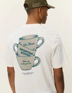 Les Deux miesten t-paita Ben Coffee Artist T-shirt, luonnonvalkoinen
