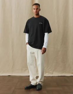 Les Deux miesten t-paita, CREW T-SHIRT RELAXED FIT Musta