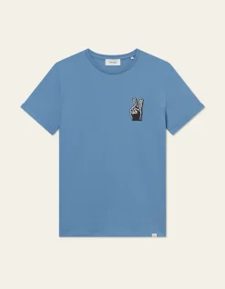 Les Deux miesten t-paita, HARMONY T-SHIRT Sininen