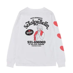 Makia Kummeli Seksipuhelin Long Sleeve, valkoinen