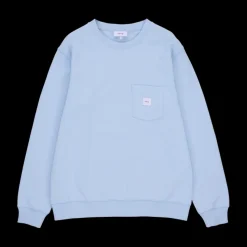 Makia miesten collegepaita Square Pocket Sweatshirt, vaaleansininen
