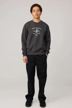 Makia miesten collegepaita Eagle Sweatshirt, hiilenmusta