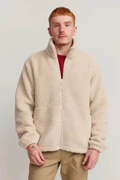 Makia miesten fleece, Lodge Zip Fleece Luonnonvalkoinen