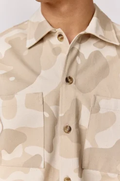 Makia miesten paitakki, OFFSHORE OVERSHIRT Ruskea Kuosillinen