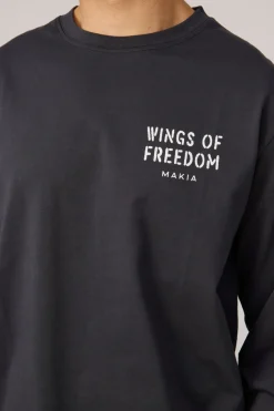 Makia miesten pitkähihainen paita Wings Long Sleeve, musta